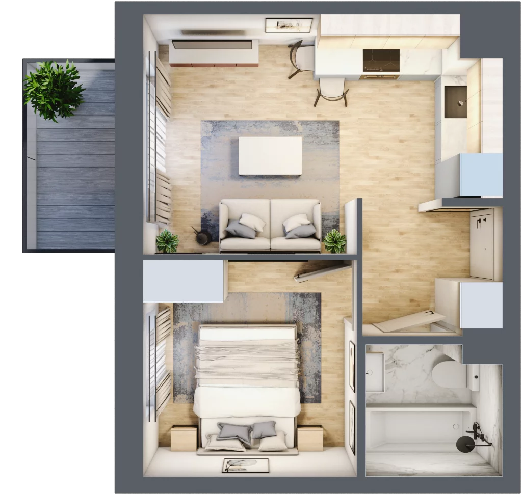 2 pokoje, mieszkanie 32,08 m², piętro 5, oferta nr 115, Zaspa Wygodnie, Gdańsk, Zaspa, Zaspa-Młyniec, Al. Jana Pawła II