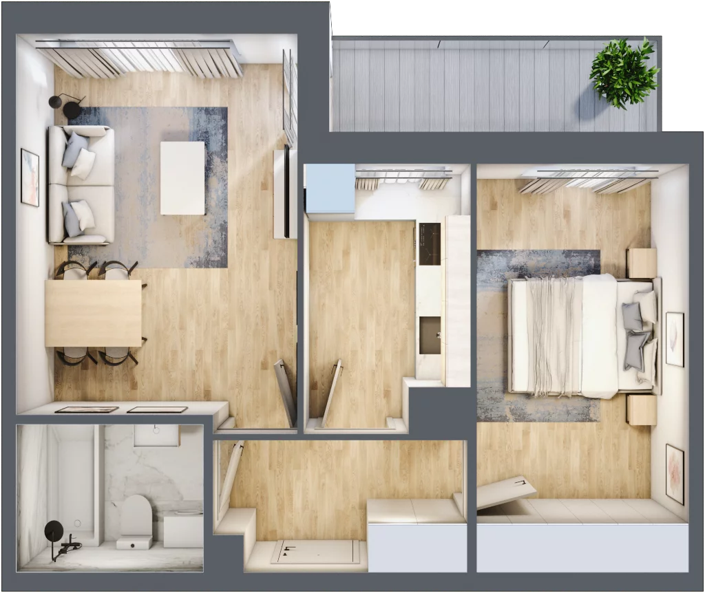 2 pokoje, mieszkanie 46,18 m², piętro 3, oferta nr 31, Zaspa Wygodnie, Gdańsk, Zaspa, Zaspa-Młyniec, Al. Jana Pawła II