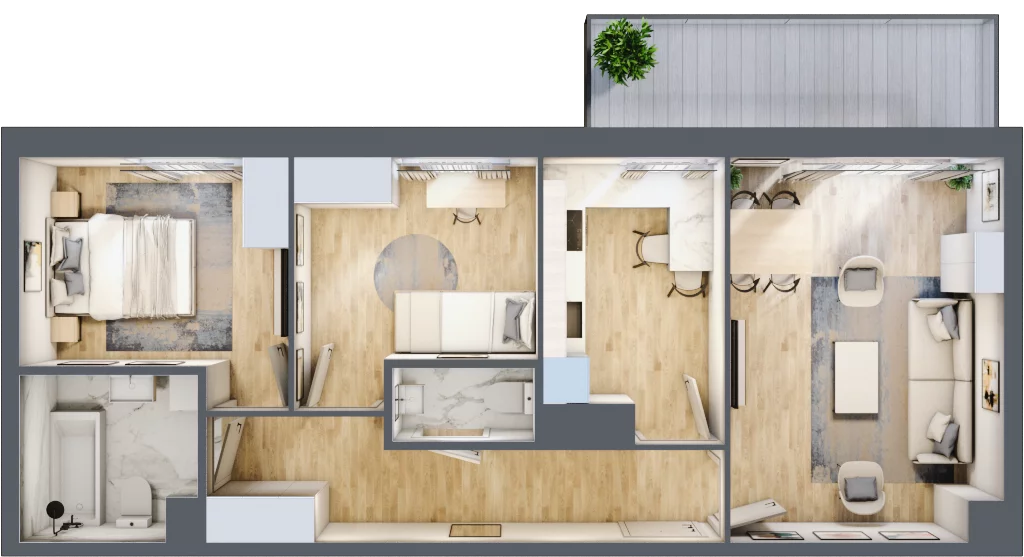 3 pokoje, mieszkanie 63,76 m², piętro 4, oferta nr 176, Zaspa Wygodnie, Gdańsk, Zaspa, Zaspa-Młyniec, Al. Jana Pawła II
