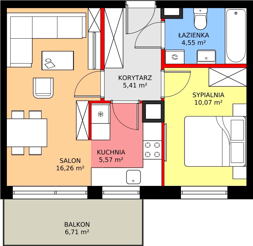 Zalety mieszkania 43.24 m², 192