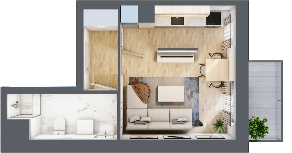 1 pokój, mieszkanie 28,95 m², piętro 1, oferta nr 73, Zaspa Wygodnie, Gdańsk, Zaspa, Zaspa-Młyniec, Al. Jana Pawła II