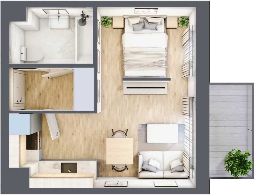 1 pokój, mieszkanie 28,05 m², piętro 1, oferta nr 72, Zaspa Wygodnie, Gdańsk, Zaspa, Zaspa-Młyniec, Al. Jana Pawła II