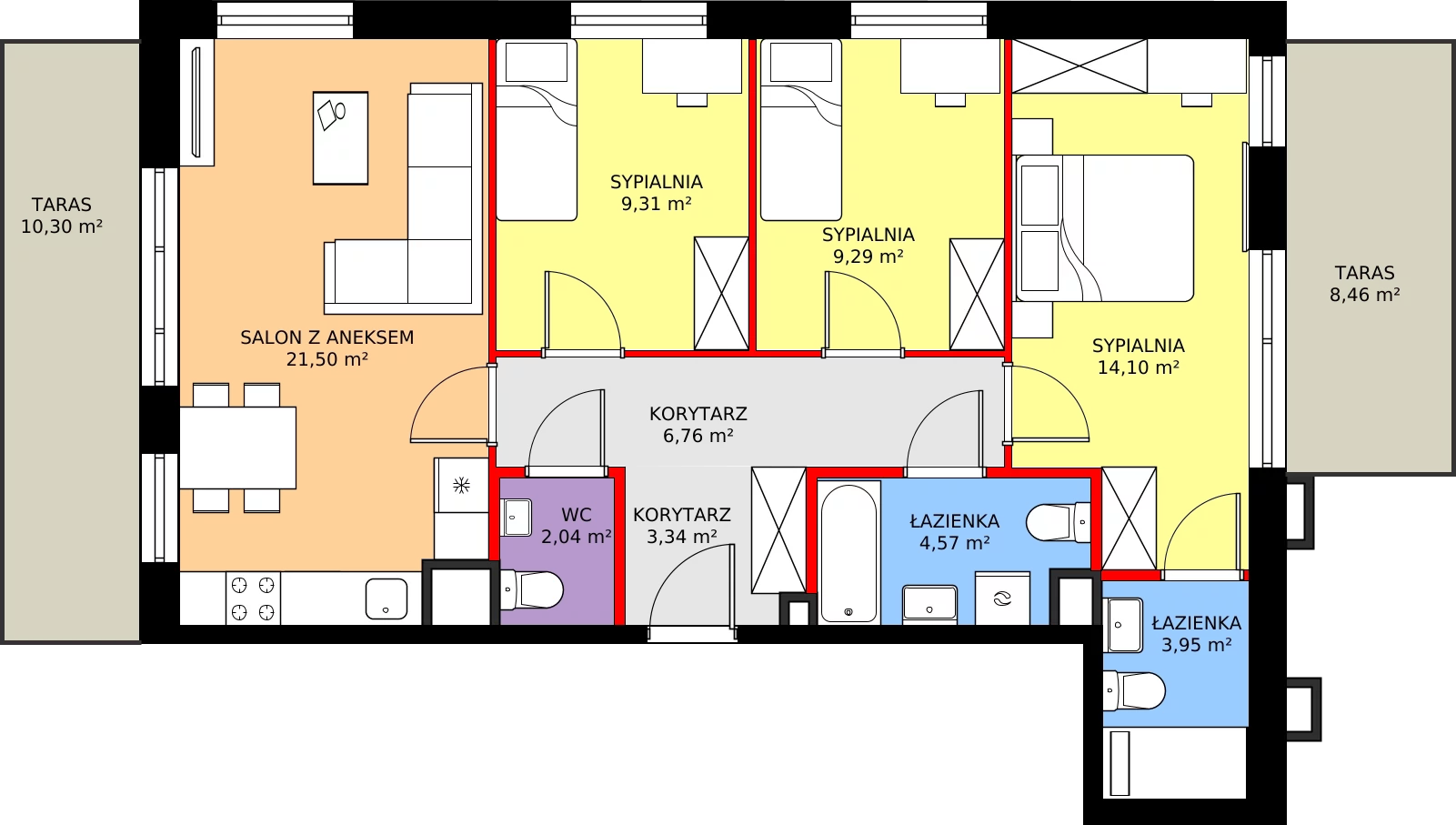 Zalety mieszkania 77.83 m², 68