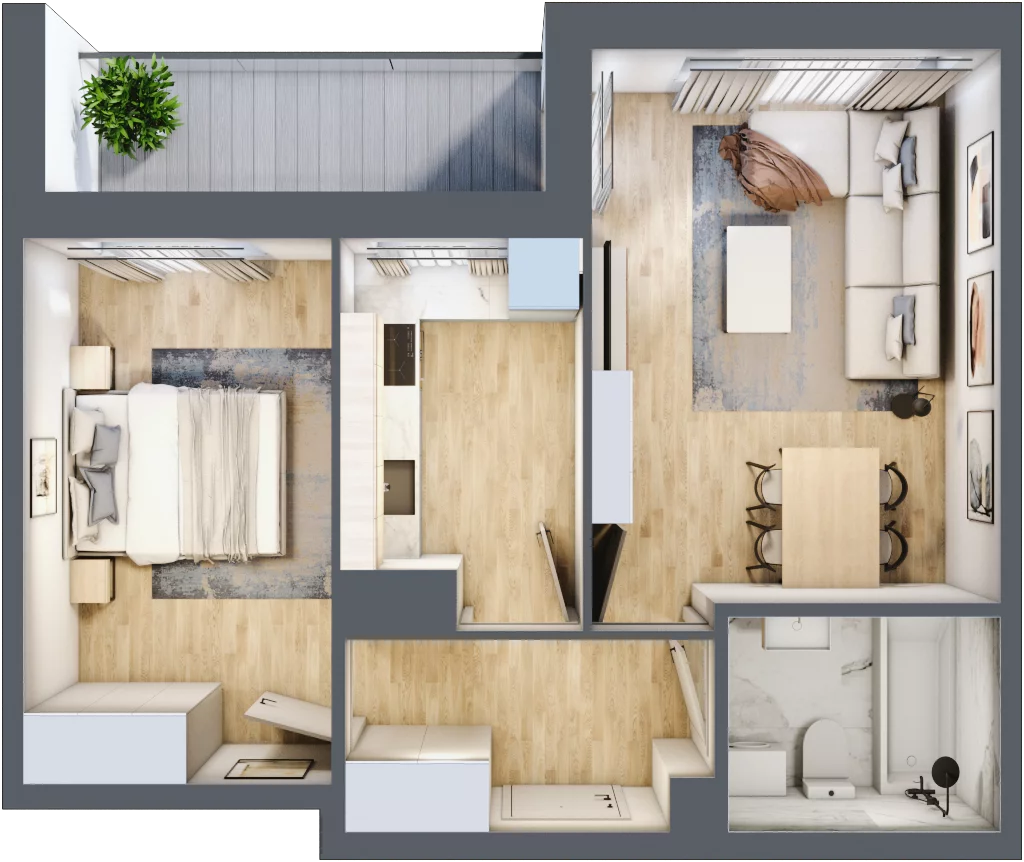 2 pokoje, mieszkanie 45,04 m², piętro 5, oferta nr 54, Zaspa Wygodnie, Gdańsk, Zaspa, Zaspa-Młyniec, Al. Jana Pawła II