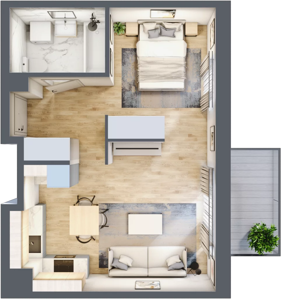 1 pokój, mieszkanie 39,31 m², piętro 3, oferta nr 34, Zaspa Wygodnie, Gdańsk, Zaspa, Zaspa-Młyniec, Al. Jana Pawła II
