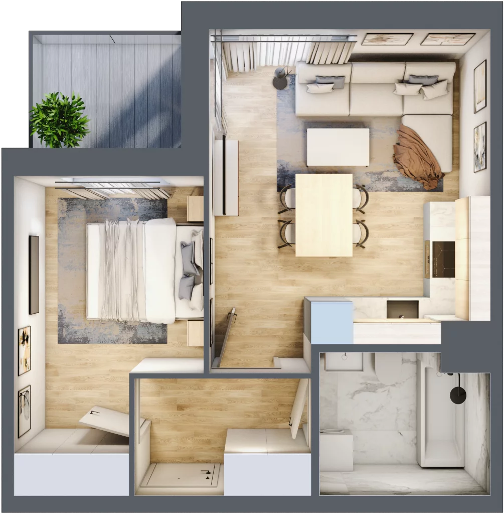 2 pokoje, mieszkanie 38,45 m², piętro 3, oferta nr 157, Zaspa Wygodnie, Gdańsk, Zaspa, Zaspa-Młyniec, Al. Jana Pawła II