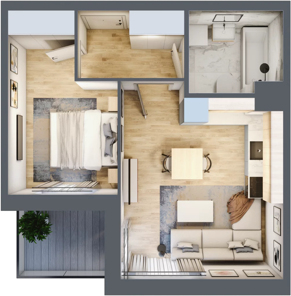 2 pokoje, mieszkanie 38,45 m², piętro 2, oferta nr 212, Zaspa Wygodnie, Gdańsk, Zaspa, Zaspa-Młyniec, Al. Jana Pawła II