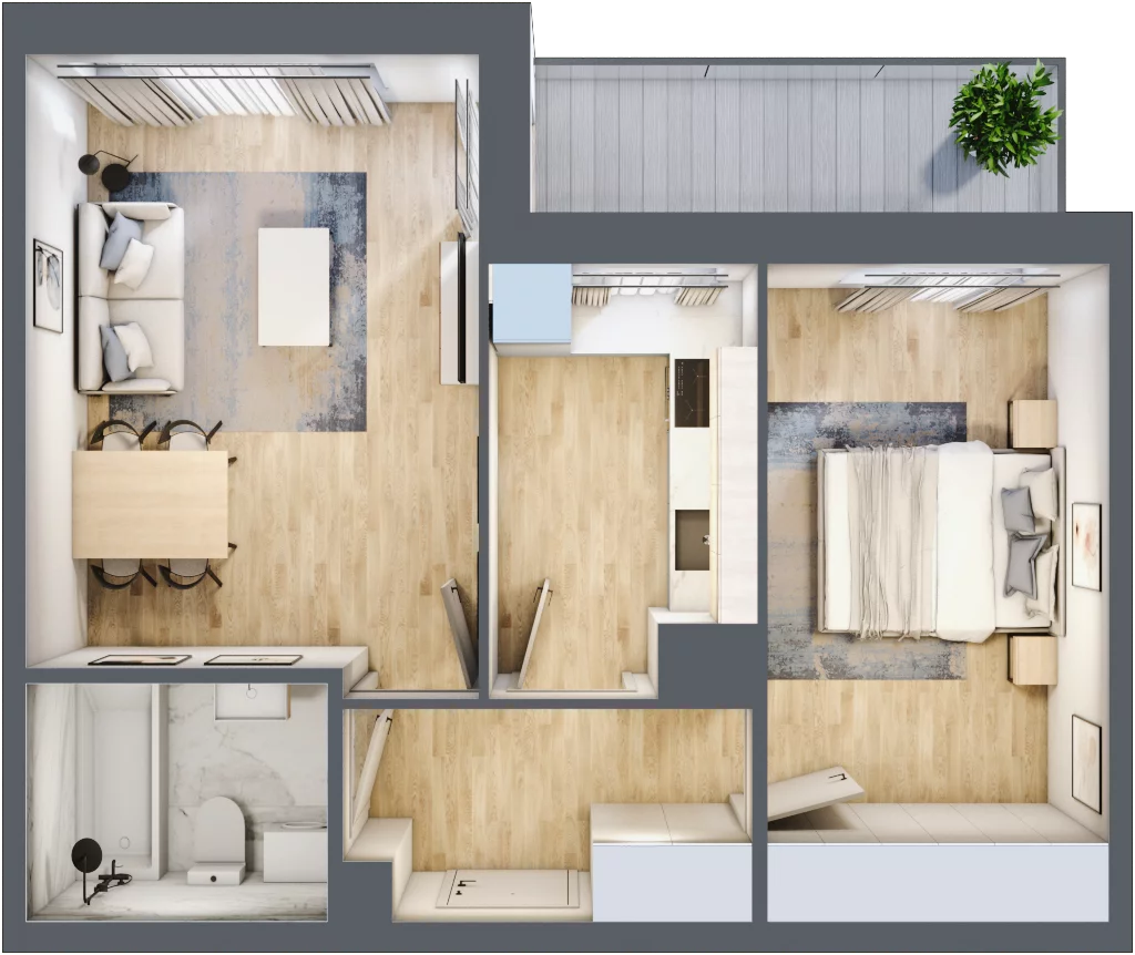 2 pokoje, mieszkanie 46,18 m², piętro 5, oferta nr 55, Zaspa Wygodnie, Gdańsk, Zaspa, Zaspa-Młyniec, Al. Jana Pawła II
