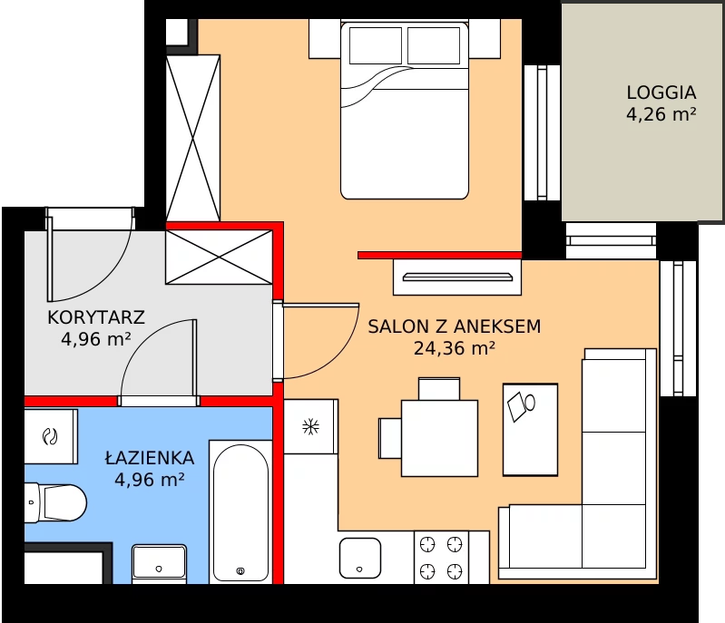 Zalety mieszkania 35.33 m², 202
