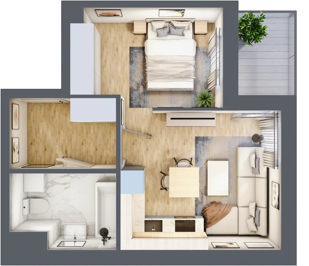 1 pokój, mieszkanie 35,33 m², piętro 1, oferta nr 202, Zaspa Wygodnie, Gdańsk, Zaspa, Zaspa-Młyniec, Al. Jana Pawła II