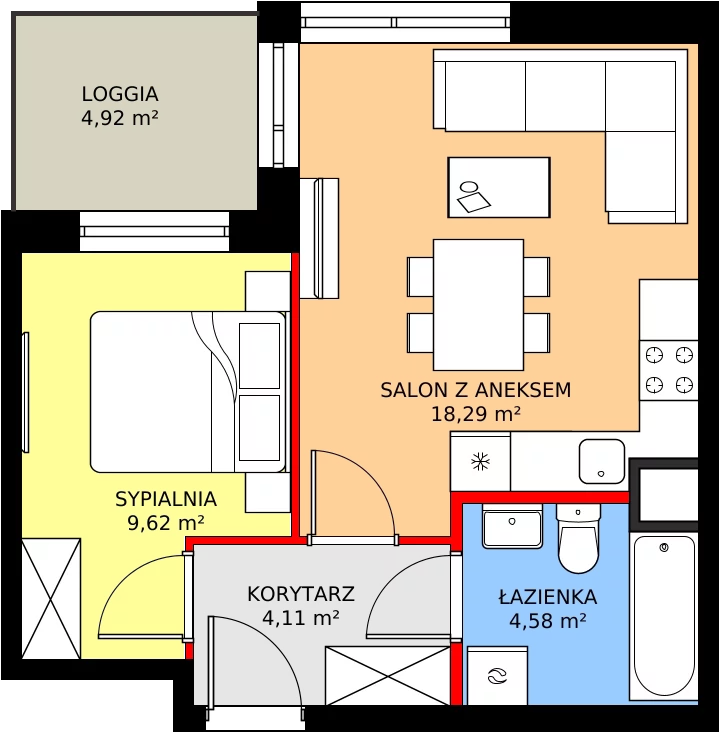 Zalety mieszkania 37.66 m², 171