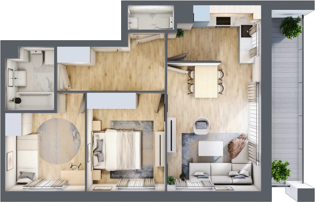 3 pokoje, mieszkanie 59,36 m², piętro 3, oferta nr 160, Zaspa Wygodnie, Gdańsk, Zaspa, Zaspa-Młyniec, Al. Jana Pawła II
