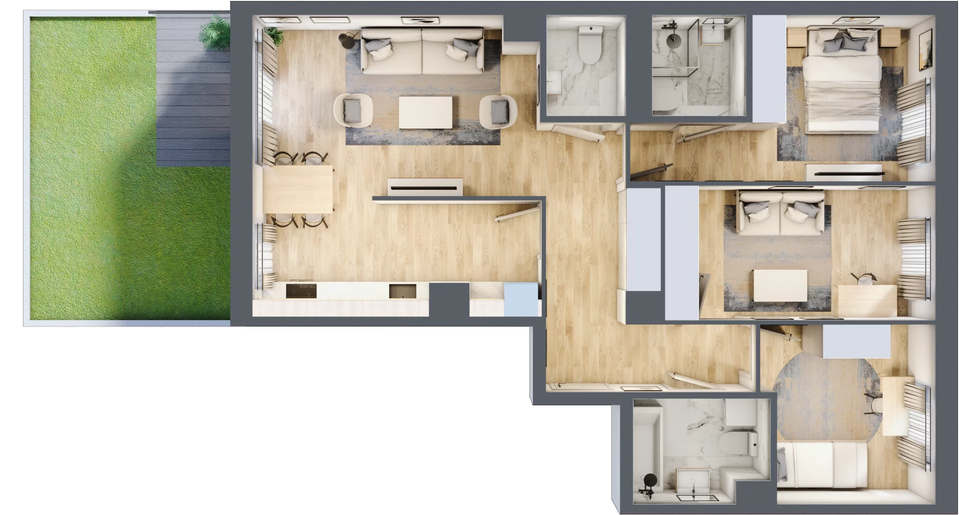 4 pokoje, mieszkanie 84,68 m², piętro 1, oferta nr 200, Zaspa Wygodnie, Gdańsk, Zaspa, Zaspa-Młyniec, Al. Jana Pawła II