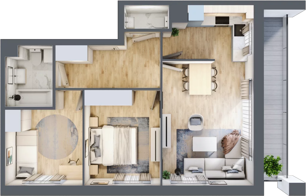 3 pokoje, mieszkanie 59,36 m², piętro 1, oferta nr 136, Zaspa Wygodnie, Gdańsk, Zaspa, Zaspa-Młyniec, Al. Jana Pawła II