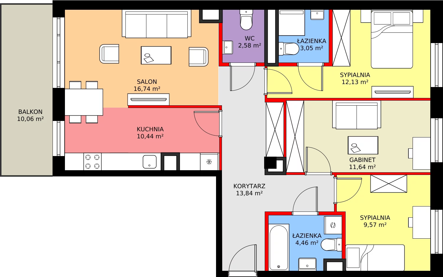 Zalety mieszkania 87.9 m², 221
