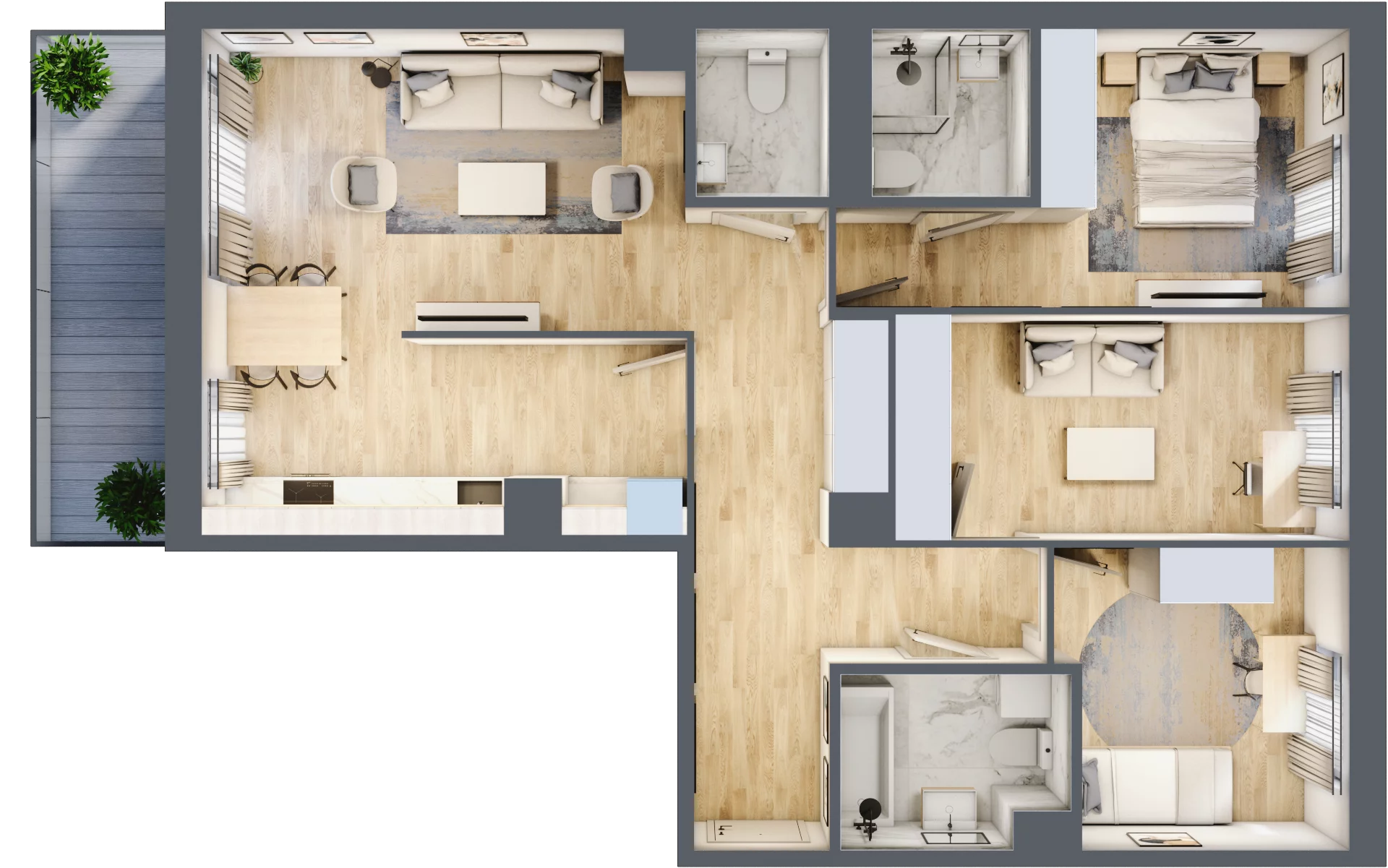 4 pokoje, mieszkanie 87,90 m², piętro 3, oferta nr 221, Zaspa Wygodnie, Gdańsk, Zaspa, Zaspa-Młyniec, Al. Jana Pawła II