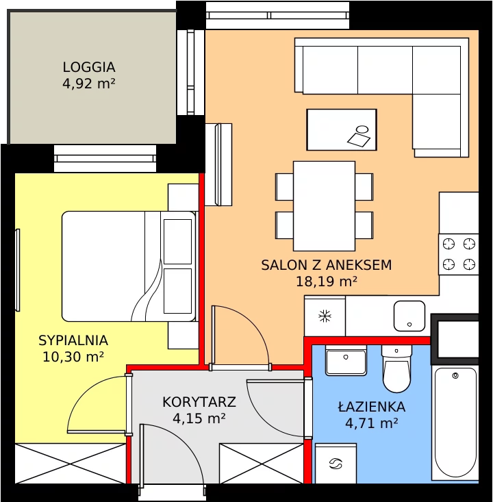 Zalety mieszkania 38.45 m², 183