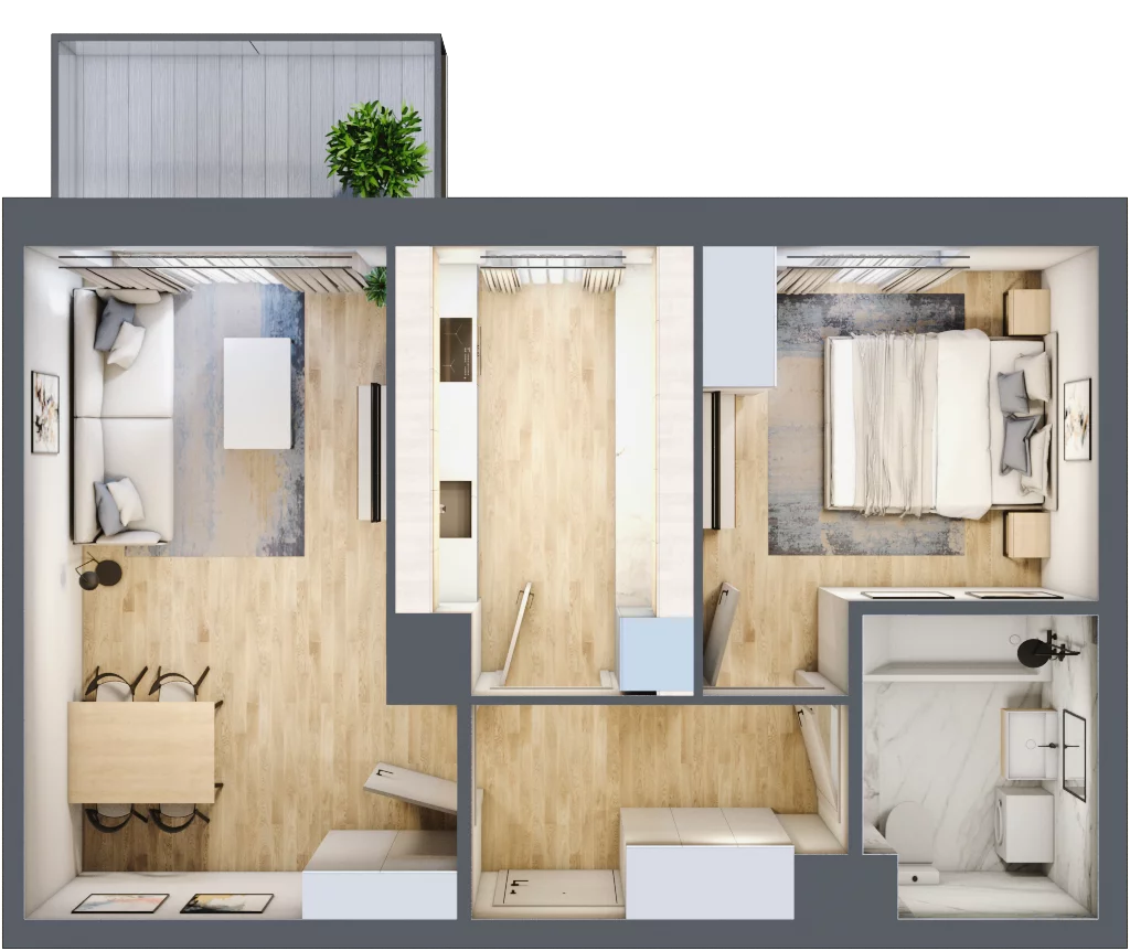 2 pokoje, mieszkanie 46,92 m², piętro 2, oferta nr 90, Zaspa Wygodnie, Gdańsk, Zaspa, Zaspa-Młyniec, Al. Jana Pawła II