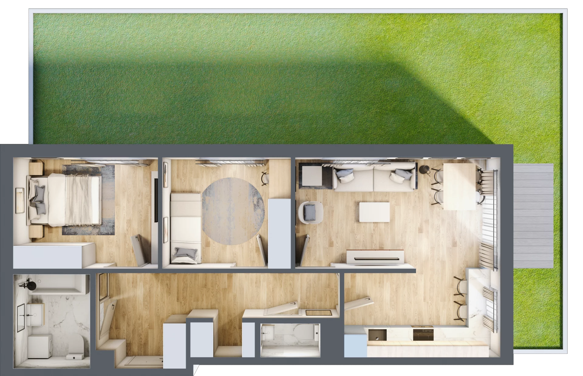 3 pokoje, mieszkanie 67,79 m², parter, oferta nr 4, Wille Wiślany Mokotów, Warszawa, Mokotów, Czerniaków, Al. Polski Walczącej