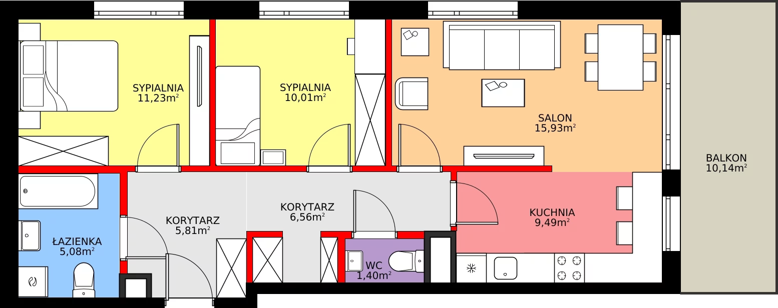 Zalety mieszkania 67.79 m², 8