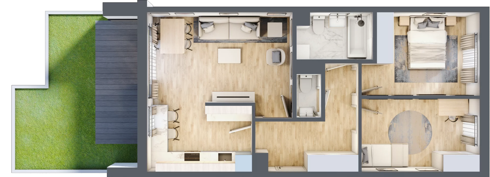 3 pokoje, mieszkanie 67,98 m², parter, oferta nr 29, Wille Wiślany Mokotów, Warszawa, Mokotów, Czerniaków, Al. Polski Walczącej
