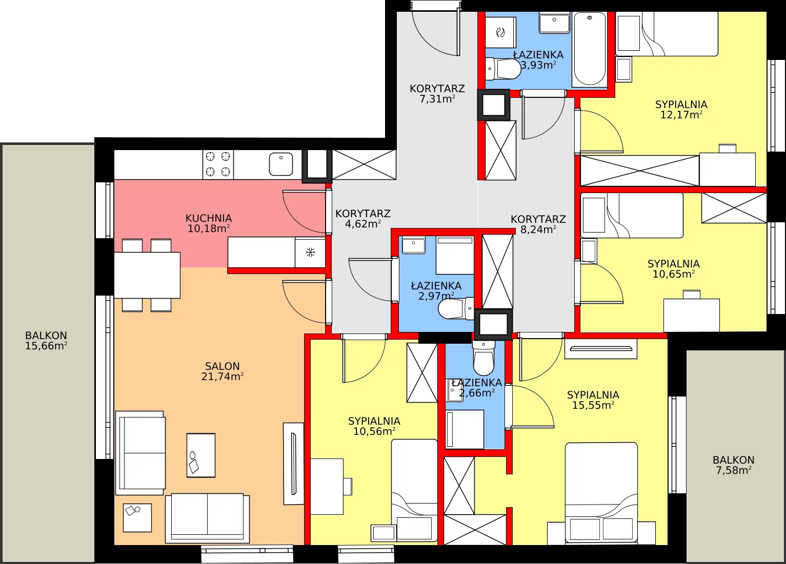 Zalety mieszkania 115.19 m², 34