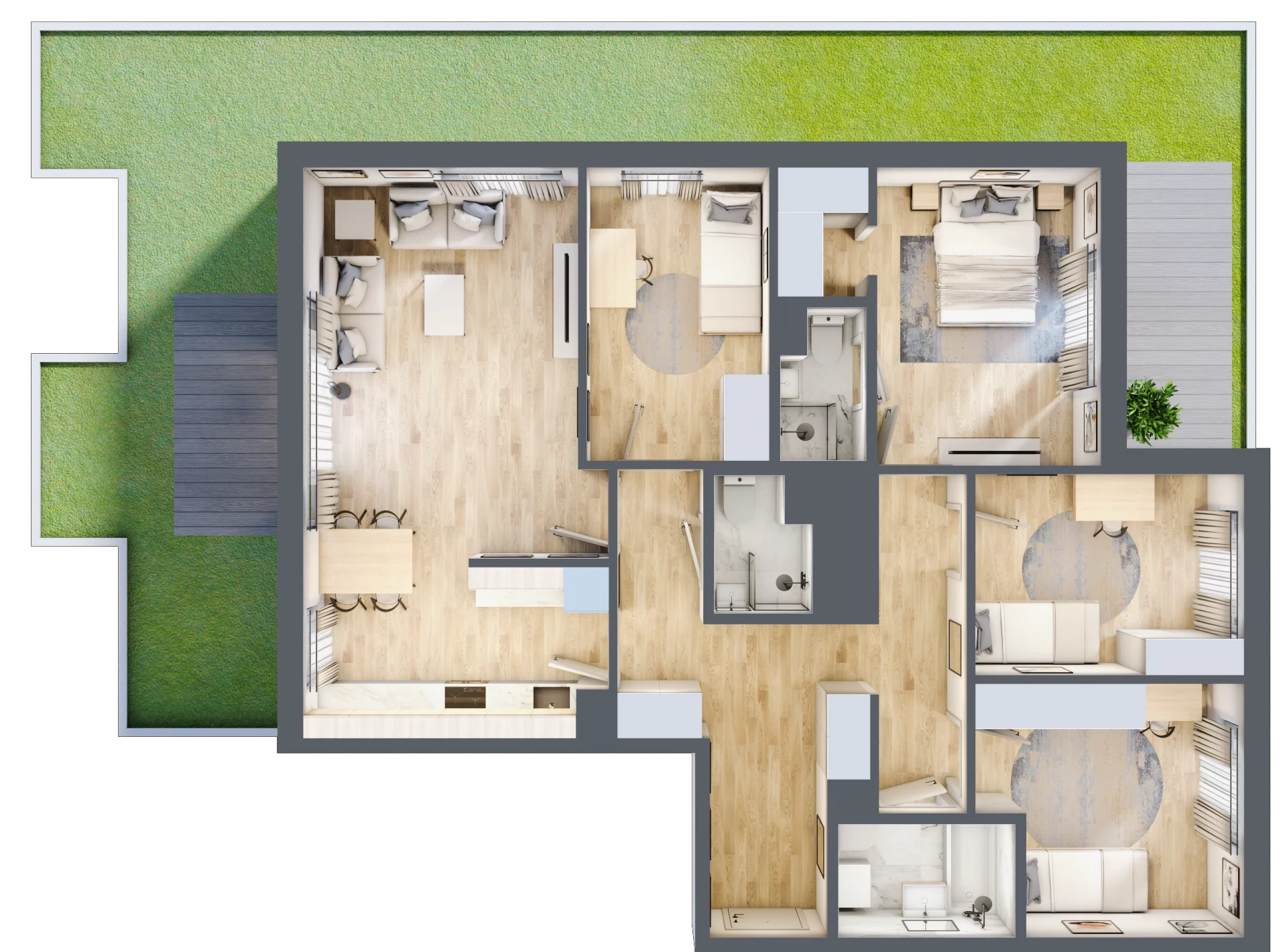 5 pokoi, mieszkanie 112,79 m², parter, oferta nr 19, Wille Wiślany Mokotów, Warszawa, Mokotów, Czerniaków, Al. Polski Walczącej