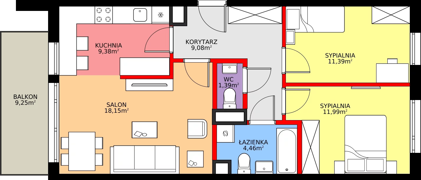 Zalety mieszkania 67.98 m², 20