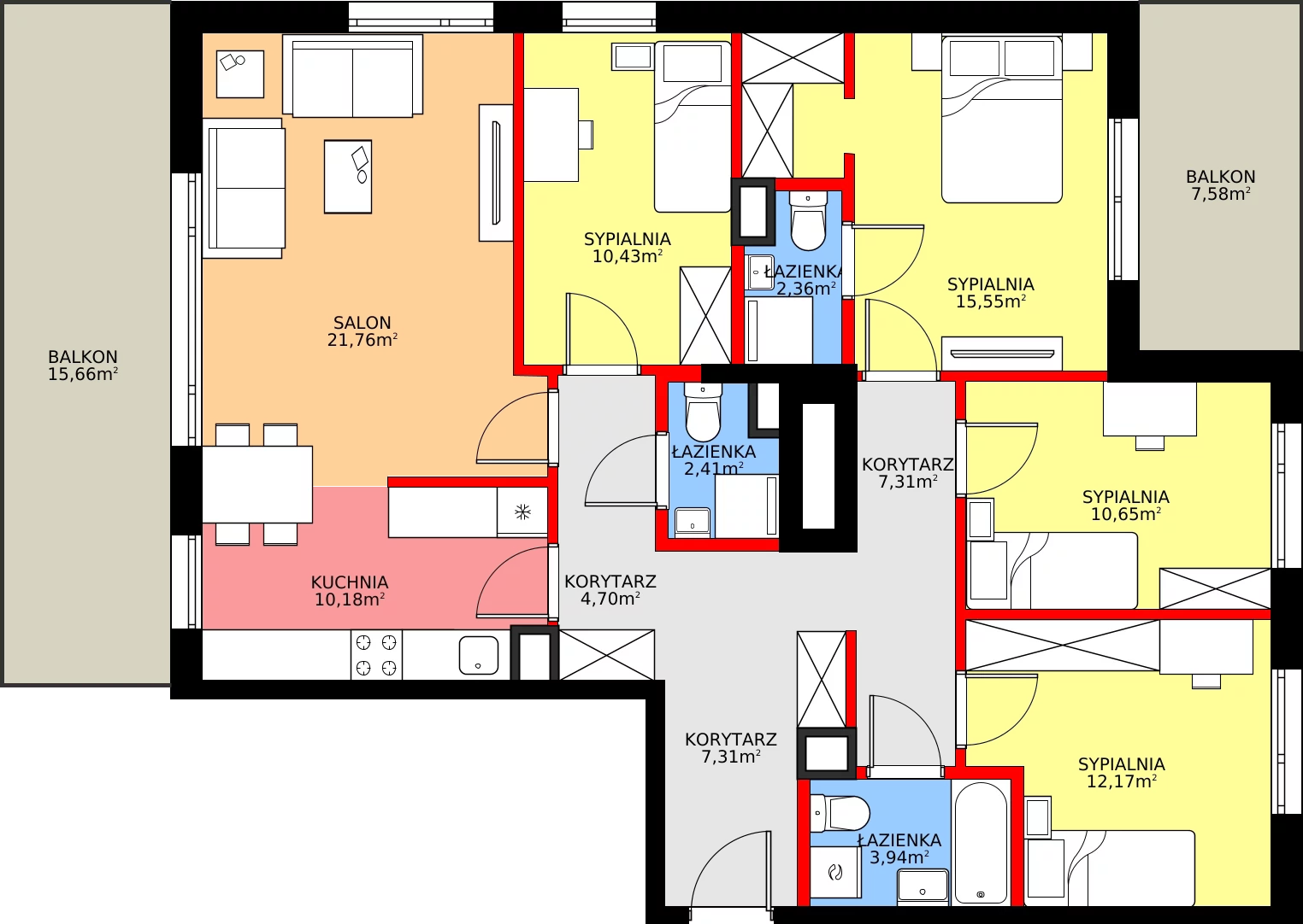 Zalety mieszkania 112.81 m², 22