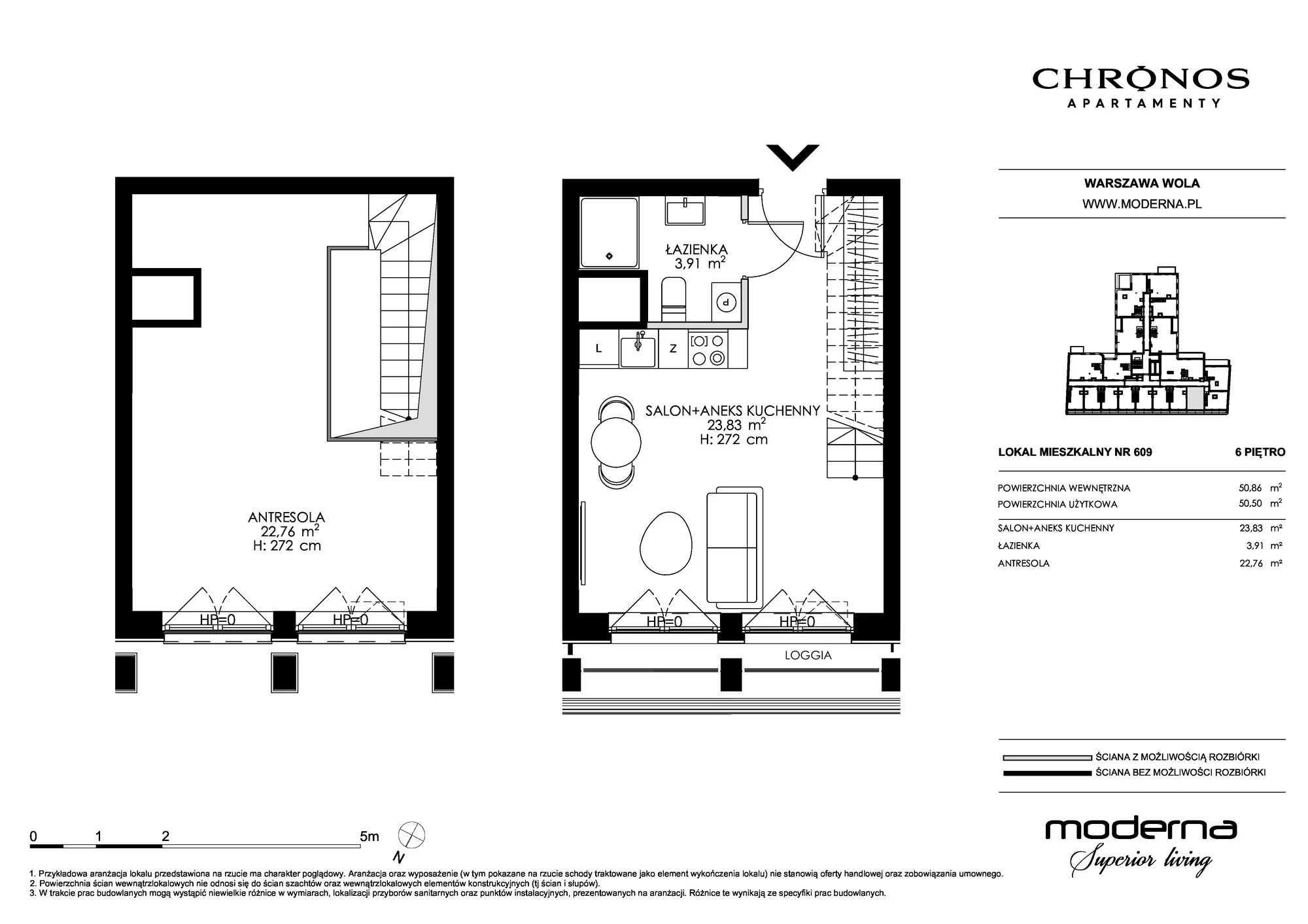 Apartament 50,50 m², piętro 6, oferta nr 609, Chronos na Woli, Warszawa, Wola, Mirów, Al. Solidarności 153