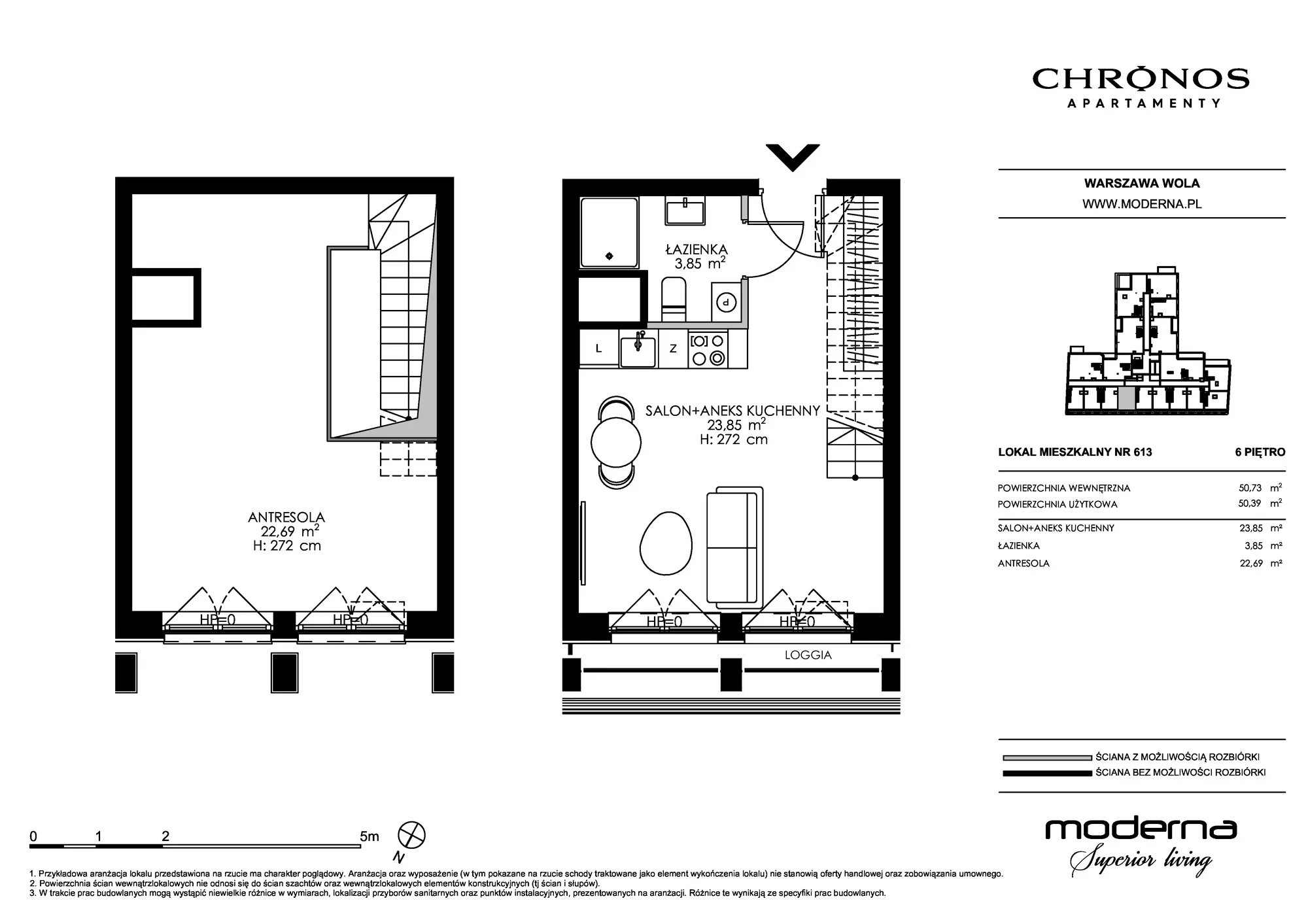 Apartament 50,39 m², piętro 6, oferta nr 613, Chronos na Woli, Warszawa, Wola, Mirów, Al. Solidarności 153