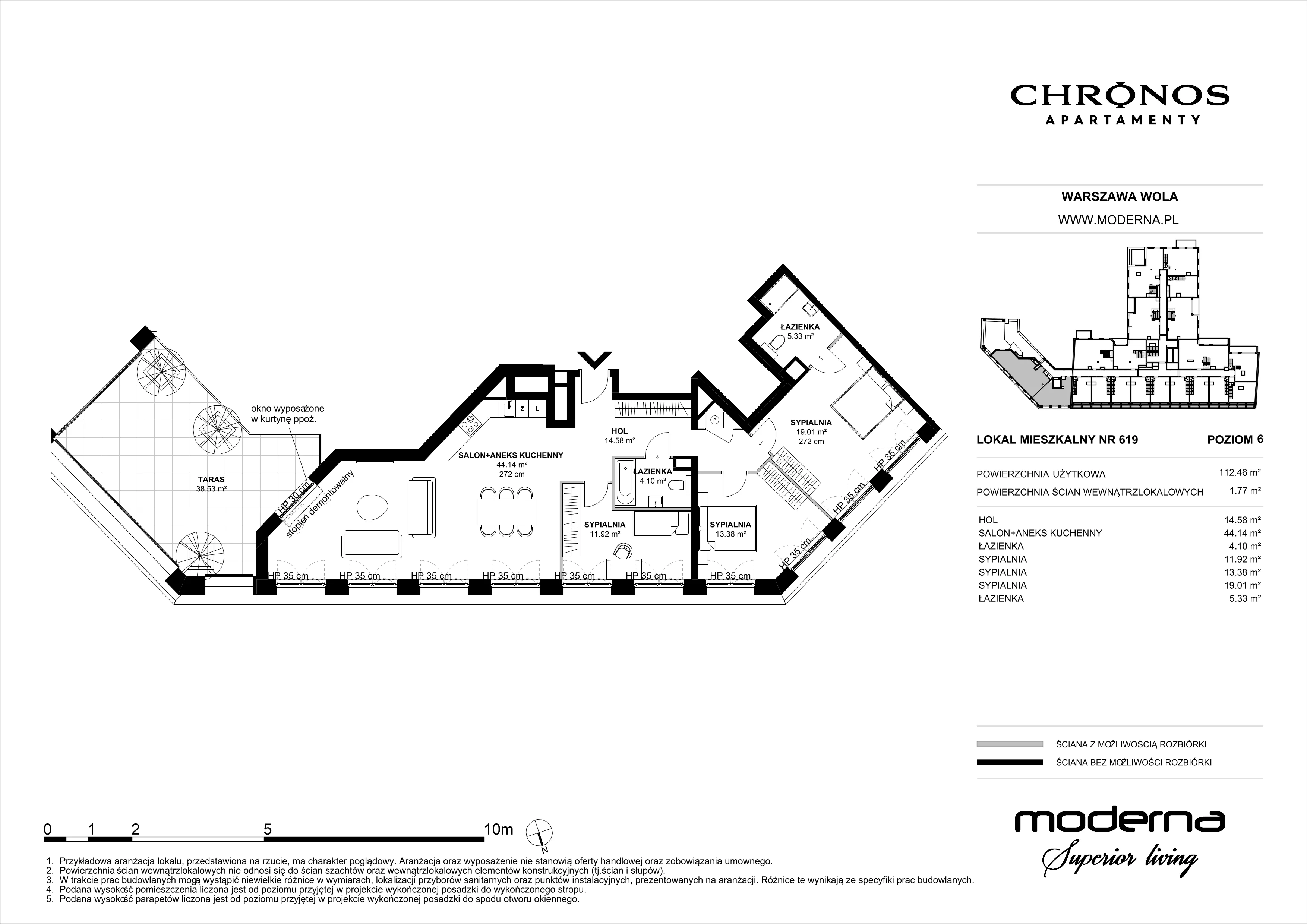 4 pokoje, apartament 112,46 m², piętro 6, oferta nr M18, Chronos na Woli - etap II, Warszawa, Wola, Mirów, Al. Solidarności 153