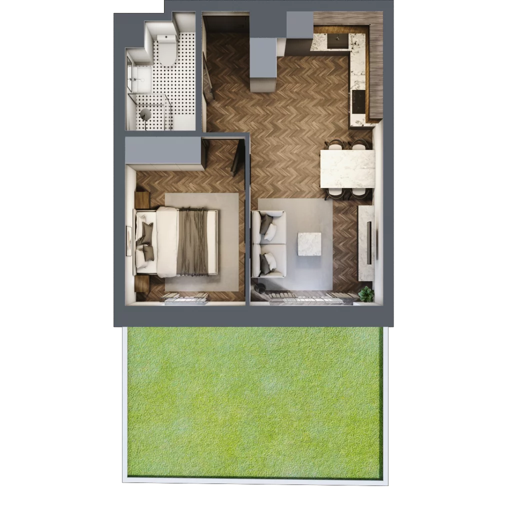2 pokoje, mieszkanie 36,44 m², parter, oferta nr B2.08, Winogronowa Park, Środa Śląska, ul. Winogronowa