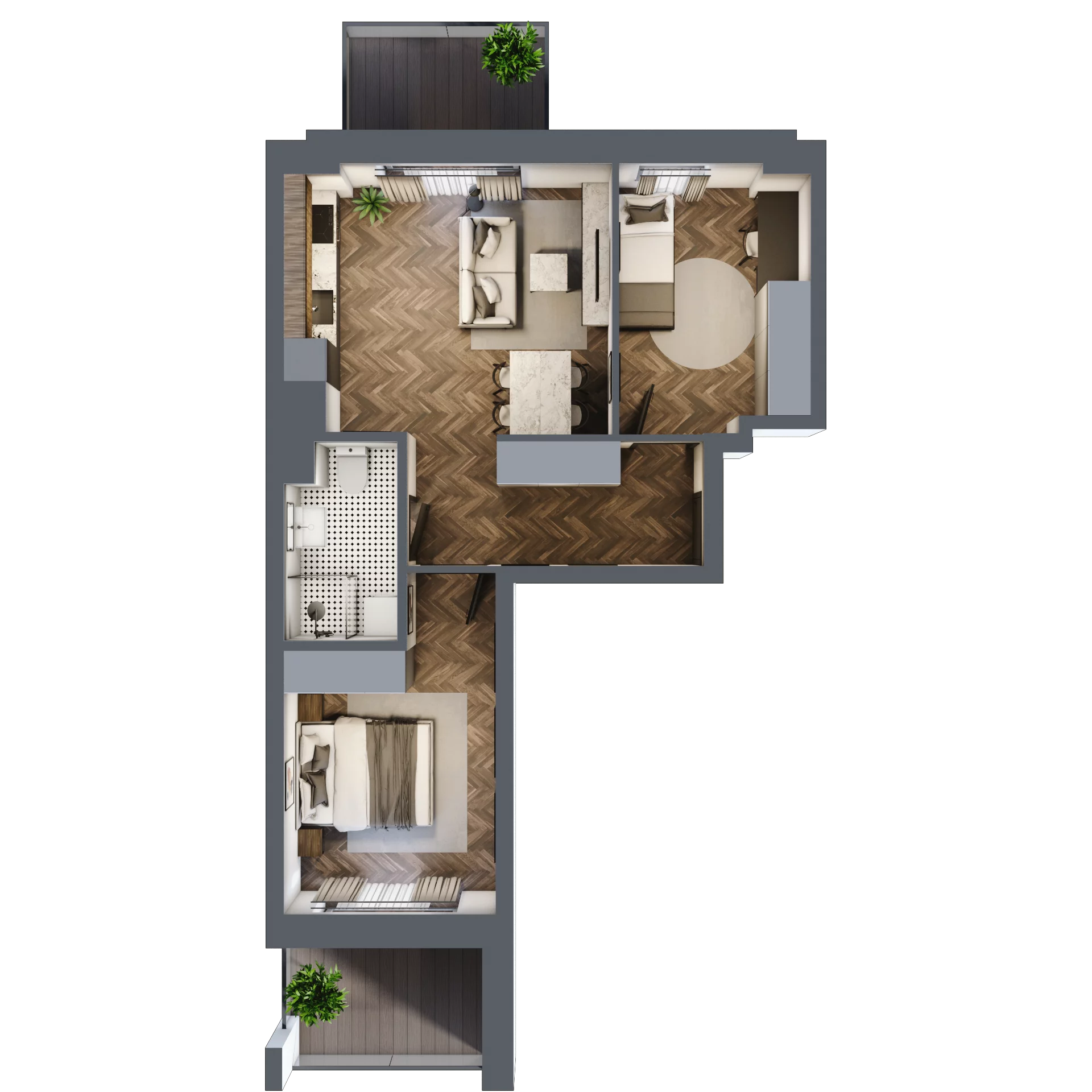 3 pokoje, mieszkanie 51,09 m², piętro 1, oferta nr B2.14, Winogronowa Park, Środa Śląska, ul. Winogronowa