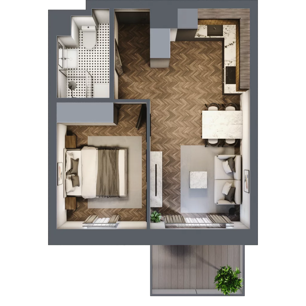 2 pokoje, mieszkanie 36,49 m², piętro 1, oferta nr B2.18, Winogronowa Park, Środa Śląska, ul. Winogronowa
