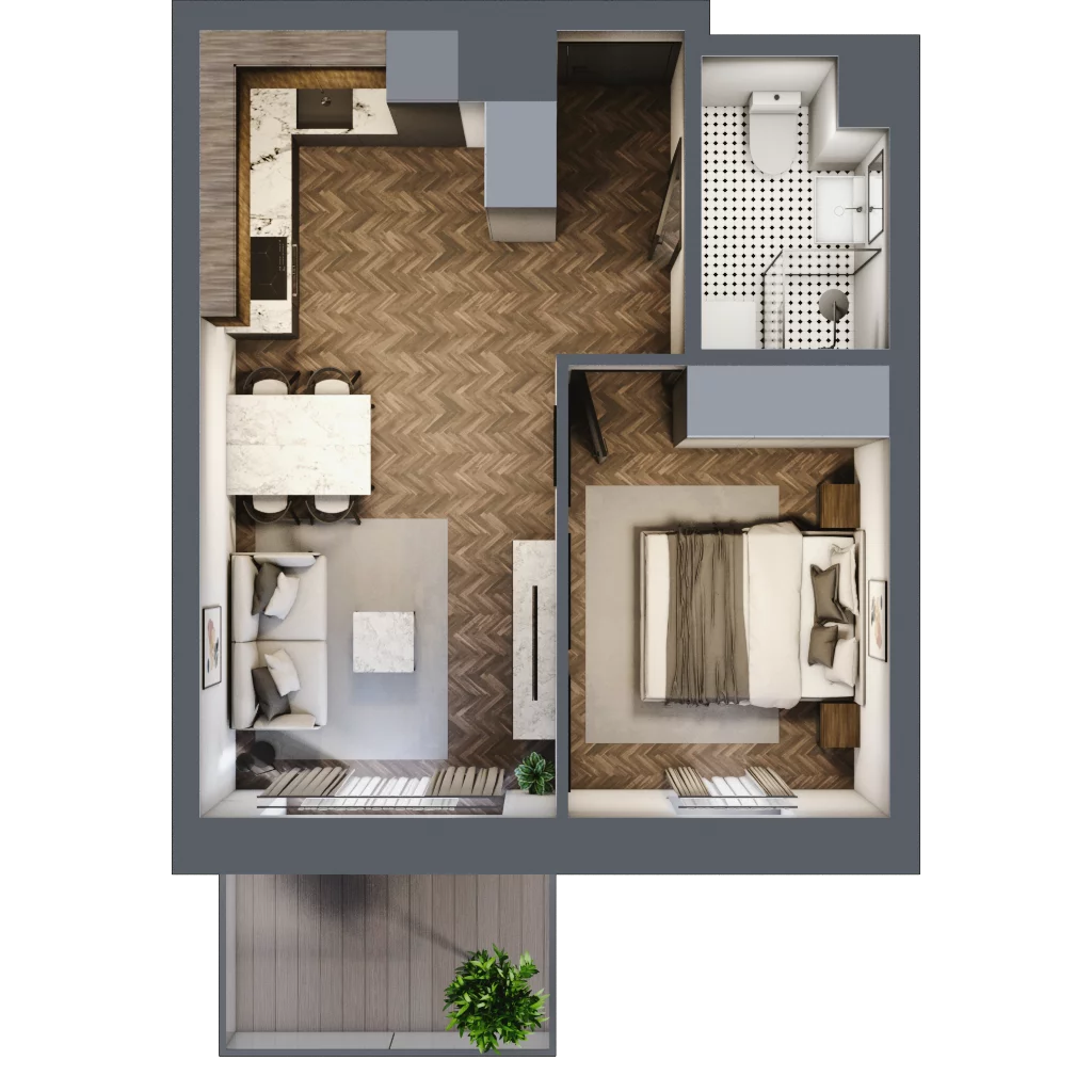2 pokoje, mieszkanie 36,36 m², piętro 1, oferta nr B2.19, Winogronowa Park, Środa Śląska, ul. Winogronowa