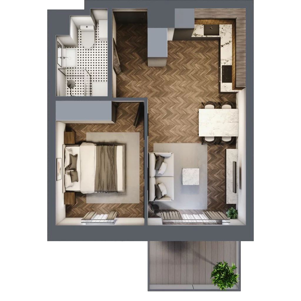 2 pokoje, mieszkanie 36,49 m², piętro 1, oferta nr B2.20, Winogronowa Park, Środa Śląska, ul. Winogronowa