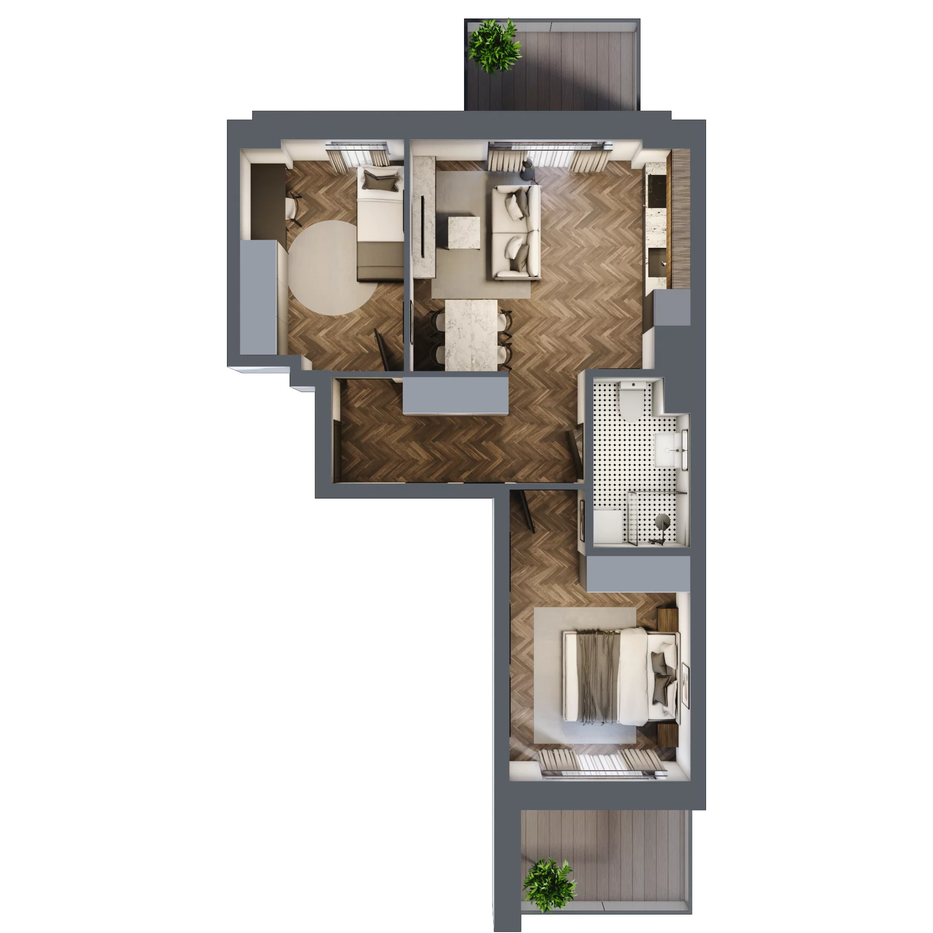 3 pokoje, mieszkanie 51,09 m², piętro 1, oferta nr B2.23, Winogronowa Park, Środa Śląska, ul. Winogronowa
