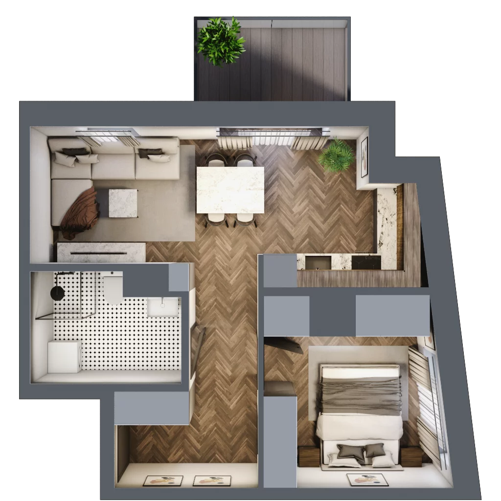 2 pokoje, mieszkanie 40,46 m², piętro 2, oferta nr B2.27, Winogronowa Park, Środa Śląska, ul. Winogronowa