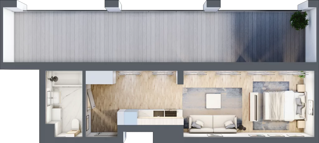 1 pokój, mieszkanie 33,11 m², piętro 6, oferta nr 6.1, Piwna 21, Wrocław, Plac Grunwaldzki, Śródmieście, ul. Piwna 21