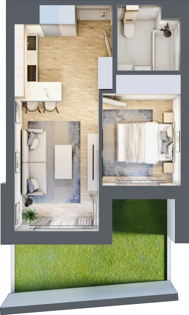 2 pokoje, mieszkanie 32,96 m², parter, oferta nr 0.4, Piwna 21, Wrocław, Plac Grunwaldzki, Śródmieście, ul. Piwna 21