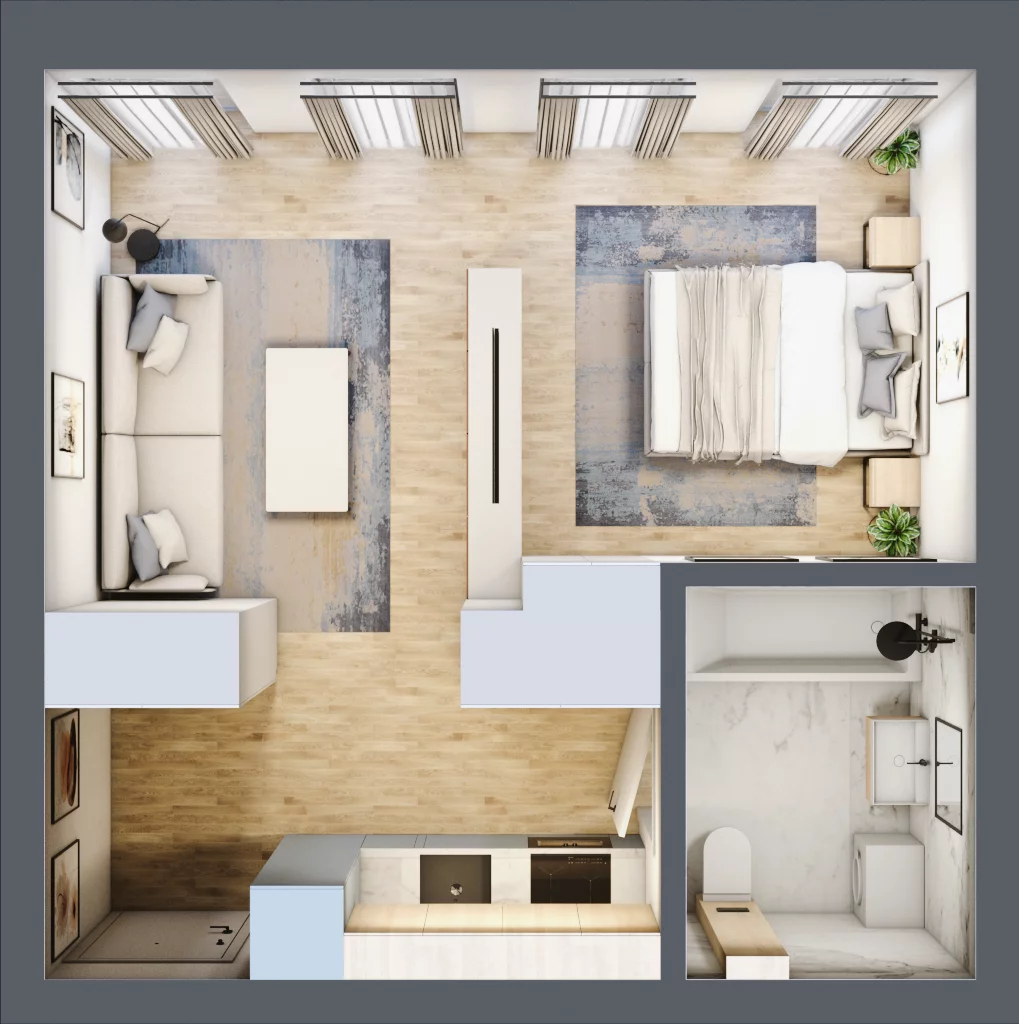 1 pokój, mieszkanie 32,61 m², piętro 1, oferta nr 1.2, Piwna 21, Wrocław, Plac Grunwaldzki, Śródmieście, ul. Piwna 21