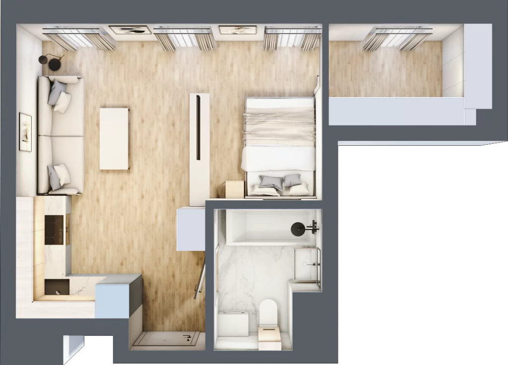 1 pokój, mieszkanie 33,12 m², piętro 2, oferta nr 2.9, Piwna 21, Wrocław, Plac Grunwaldzki, Śródmieście, ul. Piwna 21
