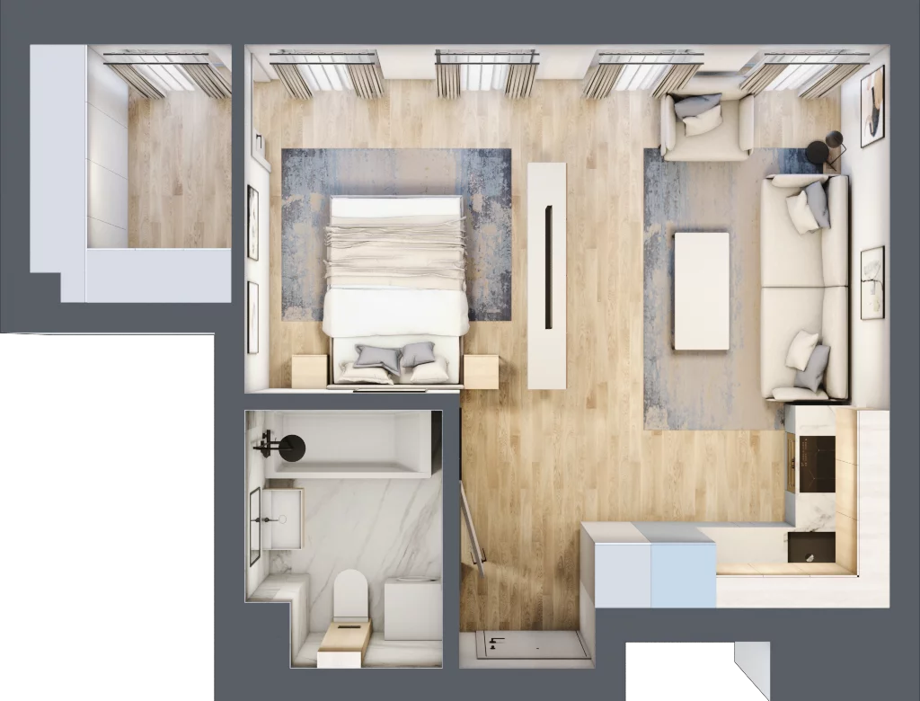 1 pokój, mieszkanie 35,46 m², piętro 3, oferta nr 3.1, Piwna 21, Wrocław, Plac Grunwaldzki, Śródmieście, ul. Piwna 21