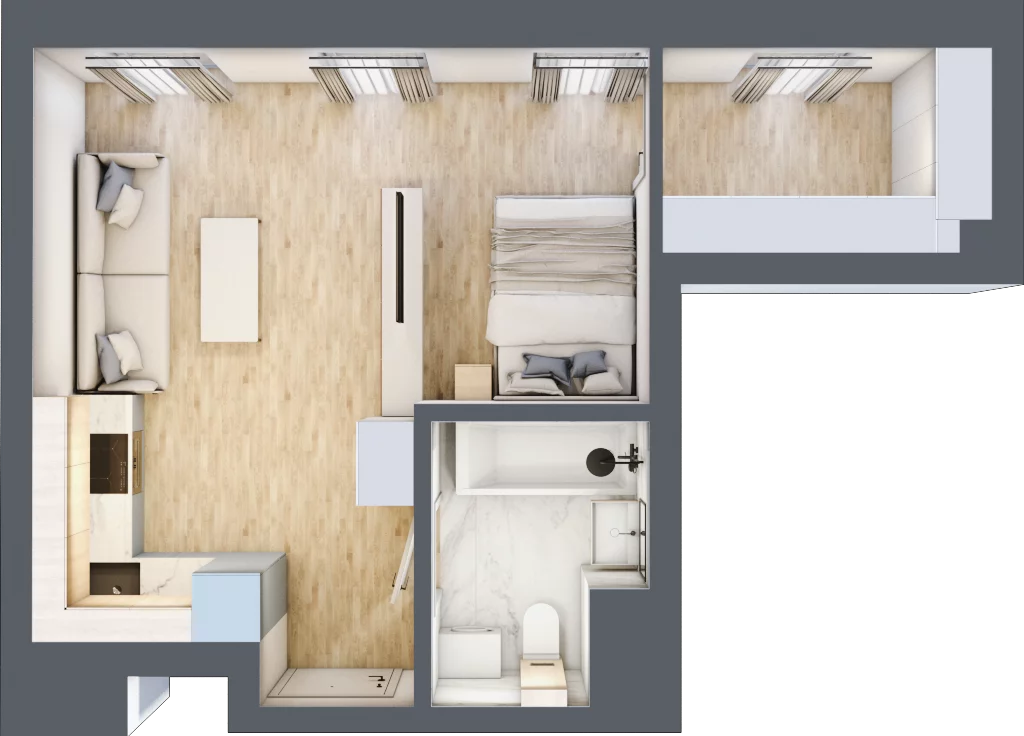1 pokój, mieszkanie 33,13 m², piętro 6, oferta nr 6.8, Piwna 21, Wrocław, Plac Grunwaldzki, Śródmieście, ul. Piwna 21