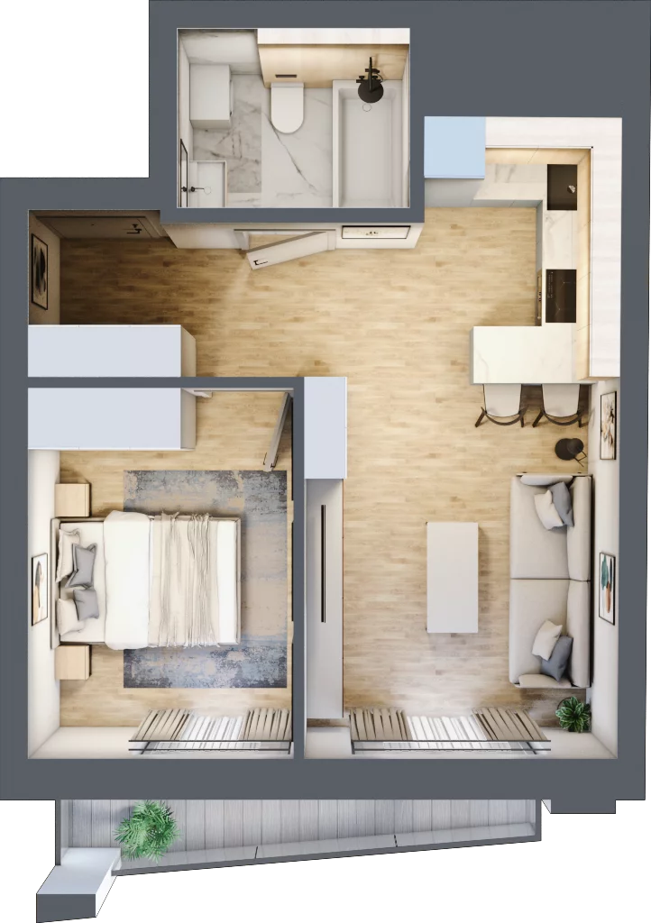 2 pokoje, mieszkanie 35,81 m², piętro 3, oferta nr 3.3, Piwna 21, Wrocław, Plac Grunwaldzki, Śródmieście, ul. Piwna 21