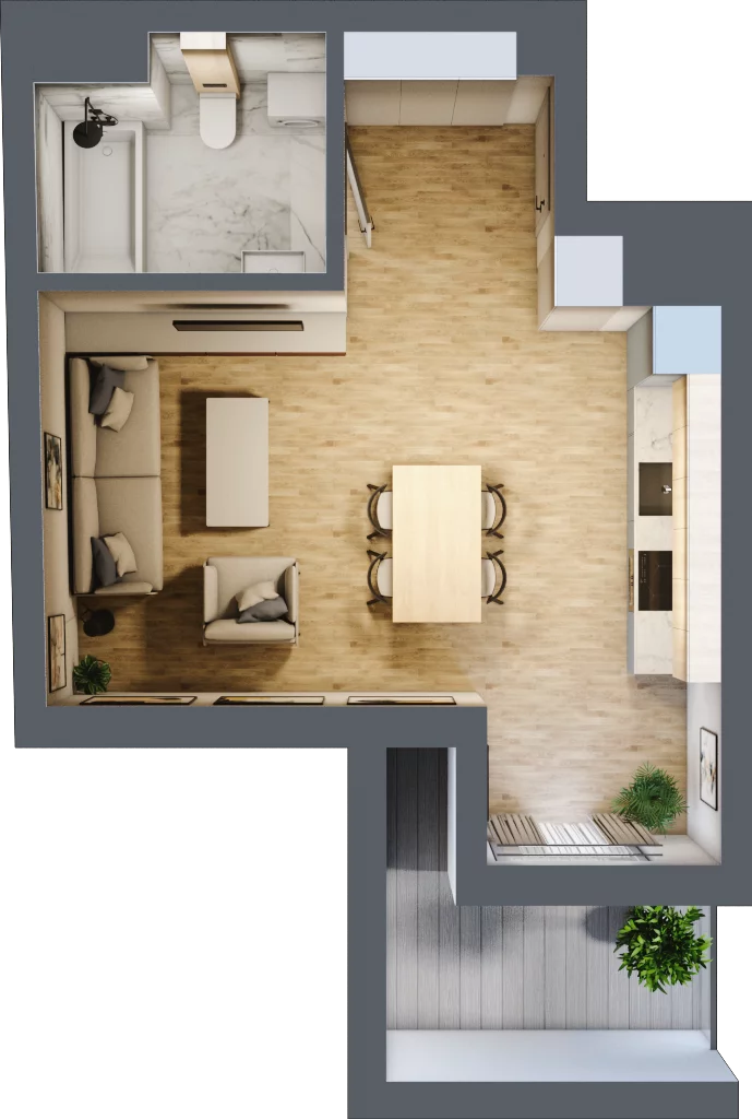 1 pokój, mieszkanie 31,65 m², piętro 7, oferta nr 7.4, Piwna 21, Wrocław, Plac Grunwaldzki, Śródmieście, ul. Piwna 21