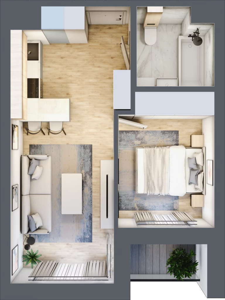 2 pokoje, mieszkanie 32,96 m², piętro 3, oferta nr 3.6, Piwna 21, Wrocław, Plac Grunwaldzki, Śródmieście, ul. Piwna 21