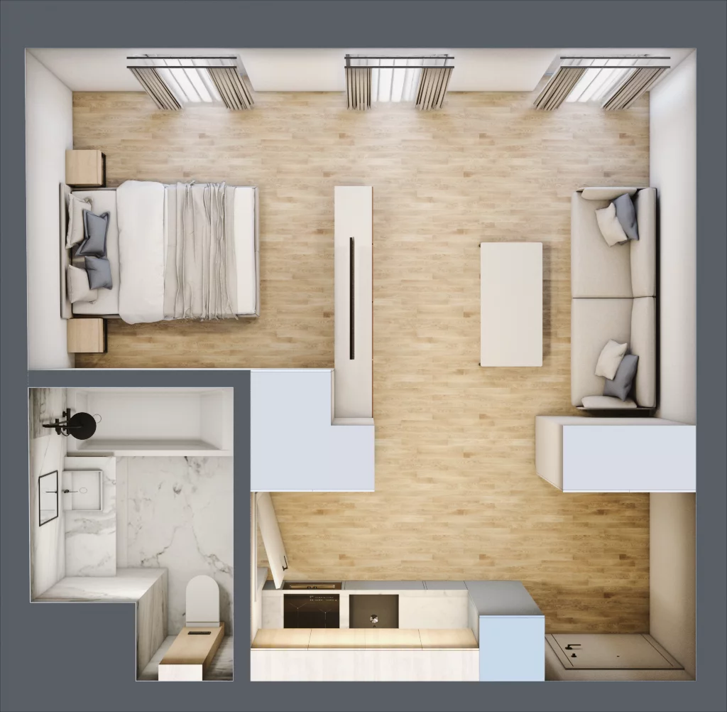 1 pokój, mieszkanie 32,93 m², piętro 6, oferta nr 6.7, Piwna 21, Wrocław, Plac Grunwaldzki, Śródmieście, ul. Piwna 21