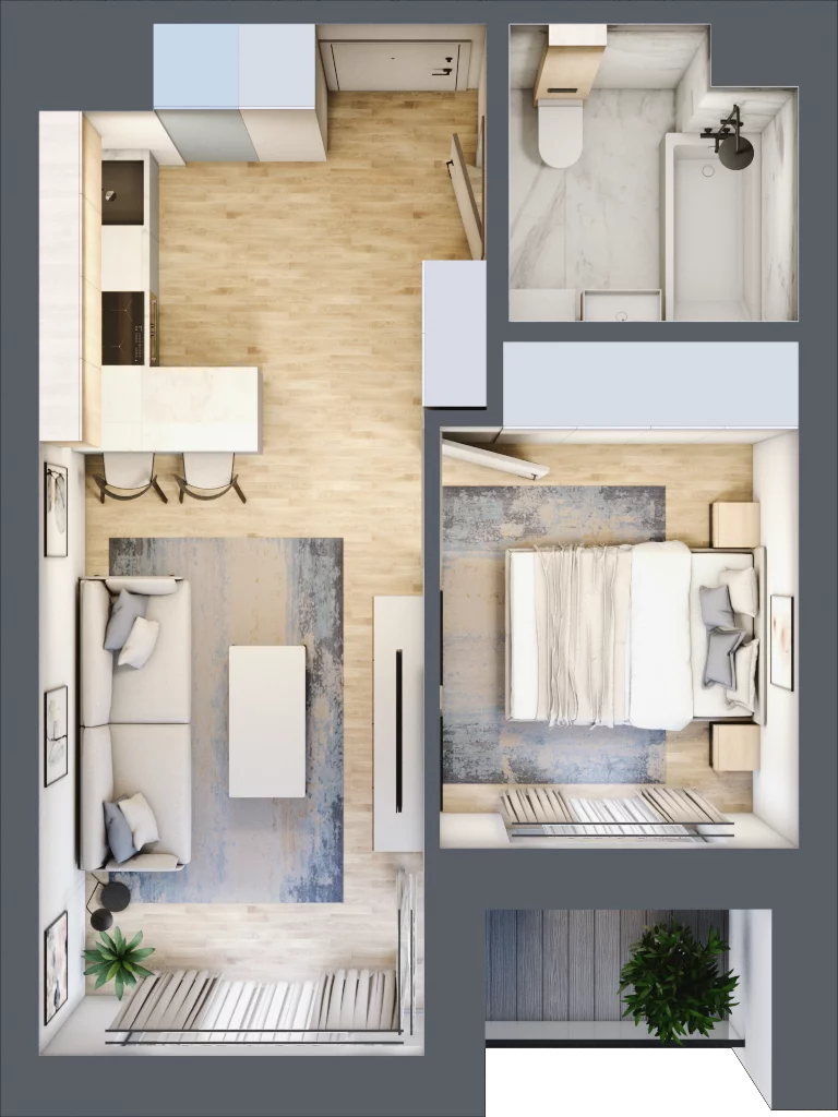 2 pokoje, mieszkanie 32,96 m², piętro 6, oferta nr 6.5, Piwna 21, Wrocław, Plac Grunwaldzki, Śródmieście, ul. Piwna 21